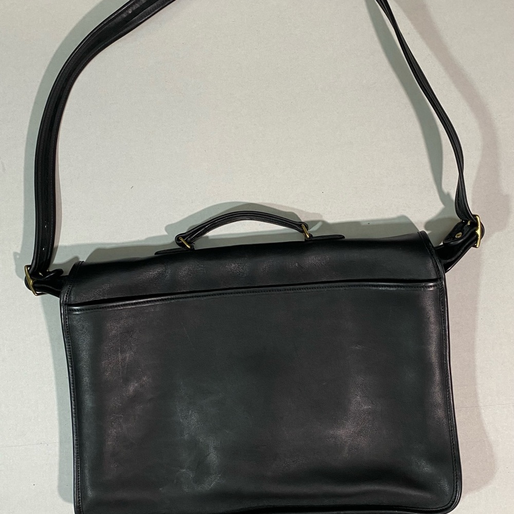 Black Coach briefcase vtg leather 0338-207 USA - Picture 2 of 8